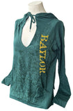 Emerson Street Clothing Women's Baylor Graphic Green T-Shirt Hoodie Size Small