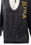 Emerson Street Clothing Women's Iowa Graphic Black T-Shirt Hoodie Size Small