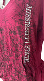 Emerson Street Clothing Women's Mississippi State Maroon T-Shirt Hoodie Size M