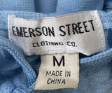 Emerson Street Clothing Women's Carolina Graphic Blue T-Shirt Hoodie Size Medium