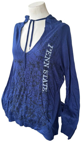 Emerson Street Clothing Women's Penn State Graphic Navy T-Shirt Hoodie Size L