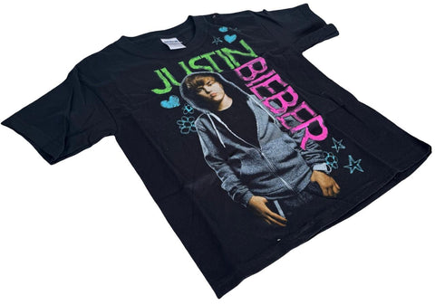 Gildan Youth Justin Bieber Graphic Black Short Sleeve Shirt Size Small