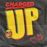 Anvil Youth Western New York Flash Soccer Charged Up Graphic Black Shirt Size S