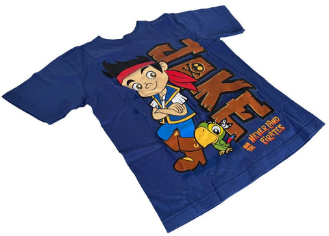 Disney Boy's Jake And The Never Land Pirates Blue Short Sleeve Shirt Size Small