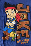 Disney Boy's Jake And The Never Land Pirates Blue Short Sleeve Shirt Size Small