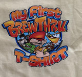 Rabbit Skins My First BrewThru T-Shirt Graphic Yellow Short Sleeve Shirt Size 2