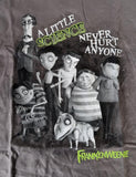 Hanes Boys Frankenweenie A Little Science Never Hurt Anyone Gray Shirt Size M
