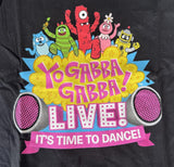 Anvil Youth Yo Gabba Gabba! It's Time To Dance Tour 2011 Black Shirt Size 3T