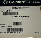 Gelman Sciences 12144 HEPA Capsule Filter 3.5 BAR 50 PSI 12160