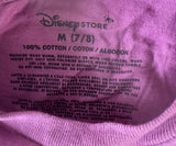 Disney Girls Frozen Anna & Elsa Hearts Graphic Purple Short Sleeve Shirt Size M