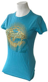 Bay Island Women's Eagles Long Road Out Of Eden Tour 2010 Teal Shirt Size Small