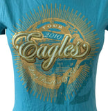 Bay Island Women's Eagles Long Road Out Of Eden Tour 2010 Teal Shirt Size Small
