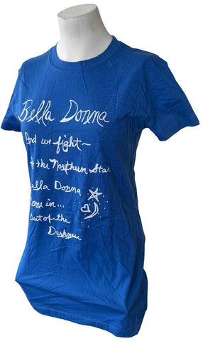 Tultex Women's Stevie Nicks Bella Donna Graphic Blue Short Sleeve Shirt Size L