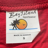 Bay Island Women's Bush The Sea Of Memories Red Short Sleeve Shirt Size Small