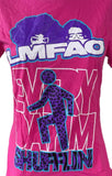 Bay Island Women's LMFAO Everyday I'm Shufflin Pink Short Sleeve Shirt Size L