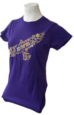 Gildan Women's Noel Gallagher's High Flying Birds Purple Shirt Size Medium