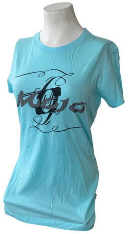 Mojo After Dark Women's Mojo Logo Graphic Teal Short Sleeve Shirt Size Large