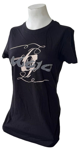 Mojo After Dark Women's Mojo Logo Graphic Black Short Sleeve Shirt Size Large