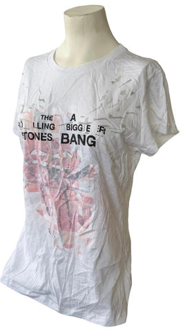 Motive Women's The Rolling Stones A Bigger Bang Graphic White Shirt Size XL