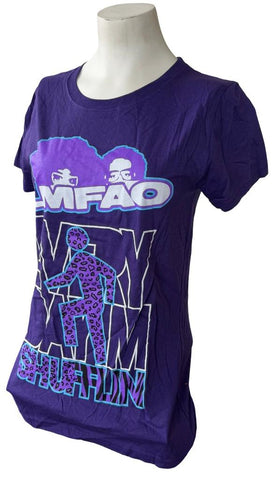 Bay Island Women's LMFAO Everyday I'm Shufflin Purple Short Sleeve Shirt Size L