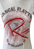 Tultex Women's Rascal Flatts Worldwide Graphic White Short Sleeve Shirt Size S