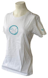 Puma Women's Big Cat Logo White Short Sleeve Shirt Size Large