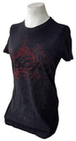 Mojo After Dark Women's Mojo Skull Graphic Black Short Sleeve Shirt Size Large