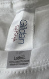 Gildan Women's Rachel Crow Heart Graphic White Short Sleeve Shirt Size Large