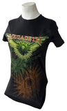 Tultex Women's Megadeth Vic Rattlehead Graphic Black Short Sleeve Shirt Size S