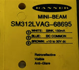 Banner SM312LVAG-68695 Mini-Beam Photoelectric Sensor Polarized 10-30VDC 2m