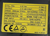 Fanuc BiS0.3/6000-B AC Servo Motor 157V 6000 RPM 500 Hz 0.32 Nm A06B-2003-B203