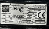 Bodine Electric KCI-24A2 Gearmotor 115VAC 60Hz 1-Phase 52RPM 110mA 30:1 Ratio