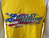 Harley Davidson Men's American Eagle Silhouette Yellow Tank Top Size Large