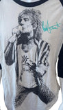 Alternative Men's Rod Stewart Singing Graphic 3/4 Sleeve Shirt Size Large