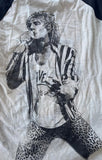 Alternative Men's Rod Stewart Singing Graphic 3/4 Sleeve Shirt Size Large