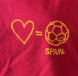 Puma Women's Love Equals Soccer Spain Red Short Sleeve Shirt Size Large