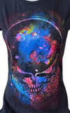 Alstyle Women's Grateful Dead Skull Graphic Black Short Sleeve Shirt Size Medium
