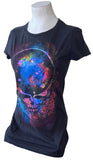 Alstyle Women's Grateful Dead Skull Graphic Black Short Sleeve Shirt Size Medium