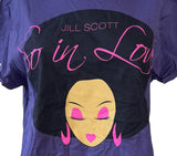 Hanes Women's Jill Scott So In Love Graphic Purple Short Sleeve Shirt Size Large