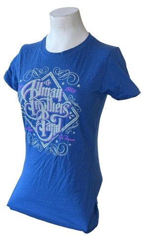 Bay Island Women's Allman Brothers Band Road Goes On Forever Blue Shirt Size M