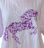 Anvil Women's Horse Silhouette Graphic Pink Short Sleeve Shirt Size 2X-Large