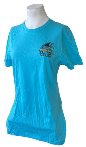 Woman To Blame Women's Margaritaville Las Vegas Blue Short Sleeve Shirt Size L