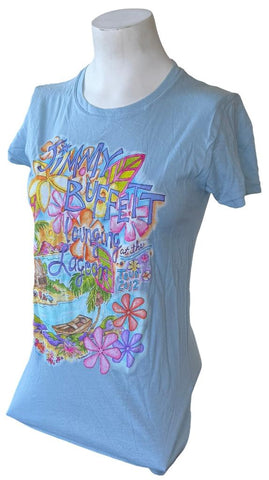 Bay Island Women's Jimmy Buffet Lounging At The Lagoon Tour 2012 Blue Shirt S