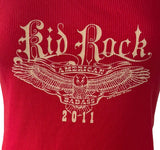 Bay Island Women's Kid Rock American Badass 2011 Graphic Red Tank Top Size Large
