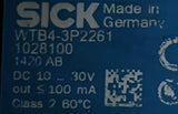 Sick WTB4-3P2261 Photoelectric Sensor 10-30VDC 100mA PNP 1028100