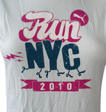 Anvil Women's Puma Run NYC 2010 Graphic Blue Short Sleeve Shirt Size Medium