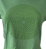 Bella Women's Sting Labyrinth Graphic Green Short Sleeve Shirt Size Medium