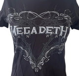 Next Level Women's Megadeth Barbed Wire Heart Graphic Black Shirt Size Medium