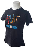 Anvil Women's Puma Run NYC 2010 Graphic Black Short Sleeve Shirt Size Medium