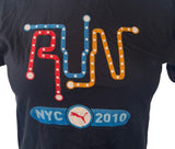 Anvil Women's Puma Run NYC 2010 Graphic Black Short Sleeve Shirt Size Medium